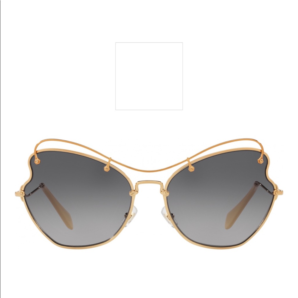 👓 MiuMiu butterfly gold sunglasses pale gold new